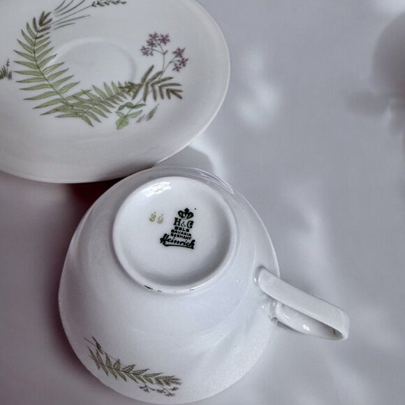 Vintage H&C Bavaria Germany Heinrich Teacup Saucer & Dessert Plate FERNS - Picture 5 of 8